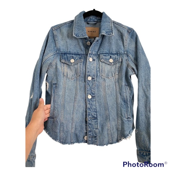 BLANK NYC Raw Hem Distressed Denim Jean Jacket: size Small - Picture 6 of 14